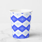 Royal blue diamond pattern papieren bekers (Links)