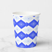 Royal blue diamond pattern papieren bekers (Rechts)