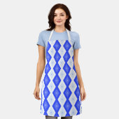 Royal blue diamond pattern schort (Gedragen)