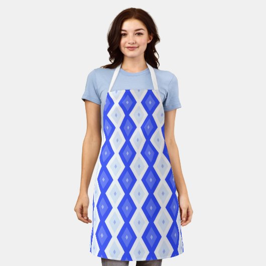 Royal blue diamond pattern schort (Gedragen)