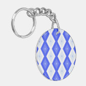 Royal blue diamond pattern sleutelhanger (Voorkant Links)