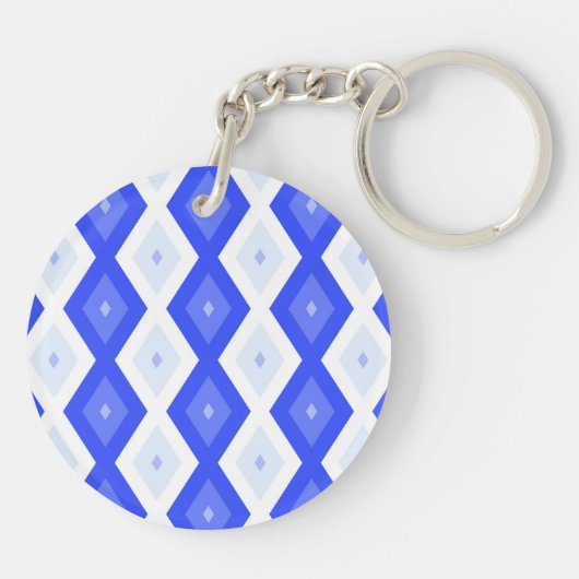 Royal blue diamond pattern sleutelhanger (Achterkant)