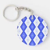 Royal blue diamond pattern sleutelhanger (Voorkant)