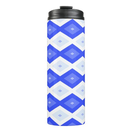 Royal blue diamond pattern thermosbeker (Voorkant)