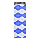 Royal blue diamond pattern thermosbeker (Achterkant)