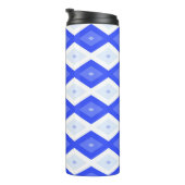 Royal blue diamond pattern thermosbeker (Geroteerd rechts)