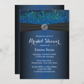 Royal Blue Diamond & Ribbon Vrijgezellenfeest Kaart (Voorkant / Achterkant)