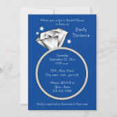 Royal Blue Diamond Rond Bridal Shower Kaart (Voorkant)