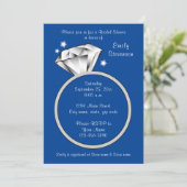 Royal Blue Diamond Rond Bridal Shower Kaart (Staand voorkant)