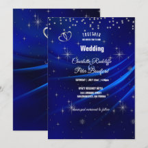 Royal Blue Diamonds en Hearts Wedding