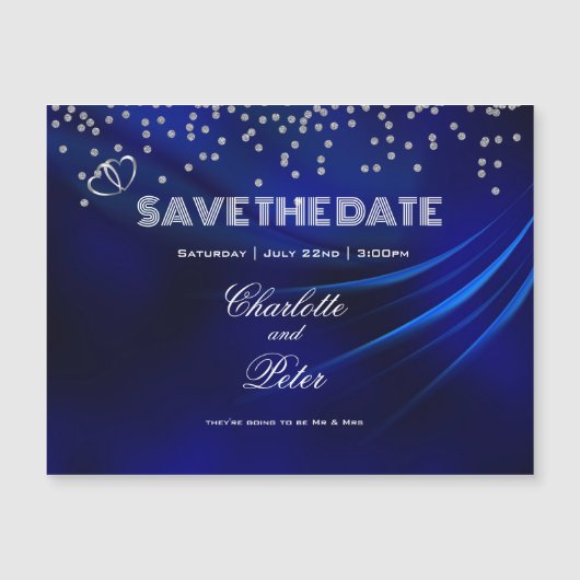 Royal Blue Diamonds harten sparenThe Date Magnetic (Voorkant)