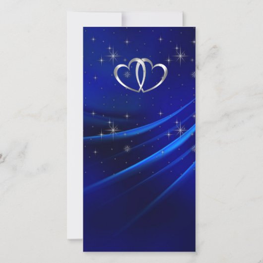 Royal Blue Diamonds/Hearts Hartelijk dank Bedankkaart (Achterkant)