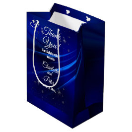 Royal Blue, Diamonds & Hearts Medium Cadeauzakje