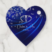 Royal Blue Diamonds Hearts Stars Wedding Bedankjes Labels (Achterkant)