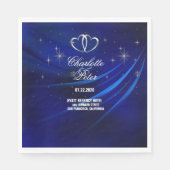 Royal Blue Diamonds/Hearts Wedding Paper Napkins Servet (Voorkant)