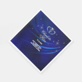 Royal Blue Diamonds/Hearts Wedding Paper Napkins Servet (Hoek)