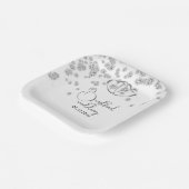 Royal Blue Diamonds & Hearts Wedding Papieren Bordje (Gebogen)