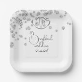 Royal Blue Diamonds & Hearts Wedding Papieren Bordje (Voorkant)