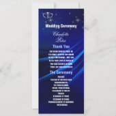 Royal Blue Diamonds / Hearts Wedding Program Kaart (Voorkant)