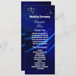Royal Blue Diamonds / Hearts Wedding Program Kaart