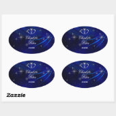 Royal Blue Diamonds/Hearts Wedding Stickers (Vel)