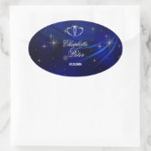 Royal Blue Diamonds/Hearts Wedding Stickers (Tas)