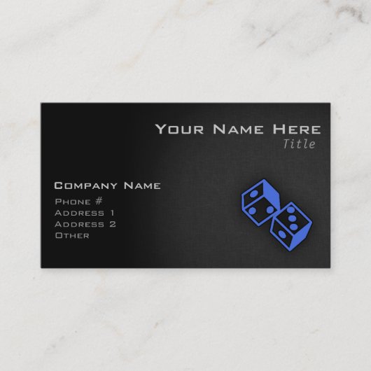 Royal Blue Dice Visitekaartje (Voorkant)