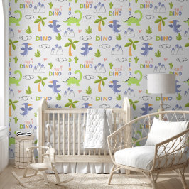 Royal Blue Dinosaur Behang