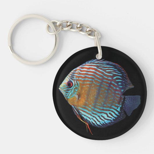 Royal Blue Discus Sleutelhanger (Voorkant)
