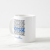 Royal Blue Distress Lacrosse Word Koffiemok (Voorkant links)