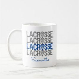 Royal Blue Distress Lacrosse Word Koffiemok