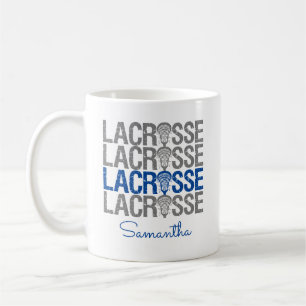 Royal Blue Distress Lacrosse Word Koffiemok