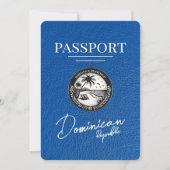 Royal Blue Dominicaanse Republiek Paspoort Save The Date (Voorkant)