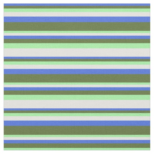 Royal Blue, donkerolive Green, Green & Light Yello Stof (Close Up)