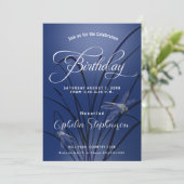 Royal Blue Dragonfly Birthday Kaart (Staand voorkant)