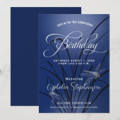 Royal Blue Dragonfly Birthday Kaart (Voorkant / Achterkant)