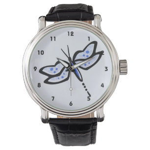 Royal Blue Dragonfly Horloge