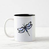 Royal Blue Dragonfly Tweekleurige Koffiemok (Links)