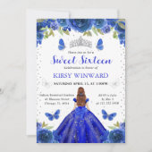 Royal Blue Dress Rood Haired Princess Sweet 16 Kaart (Voorkant)