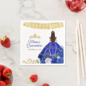 Royal Blue Dresses Quinceañera Crown Birthday Napk Servet (Insitu)