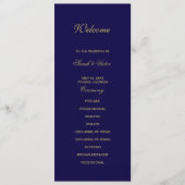 Royal Blue dubbele zijprogrammakaart Programmakaart (Voorkant)