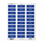 Royal Blue eenvoudig elegant Etiket (Full Sheet)