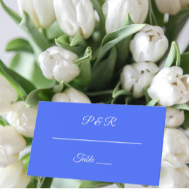 Royal Blue Eenvoudig gestileerd script bruiloft Plaatskaartje