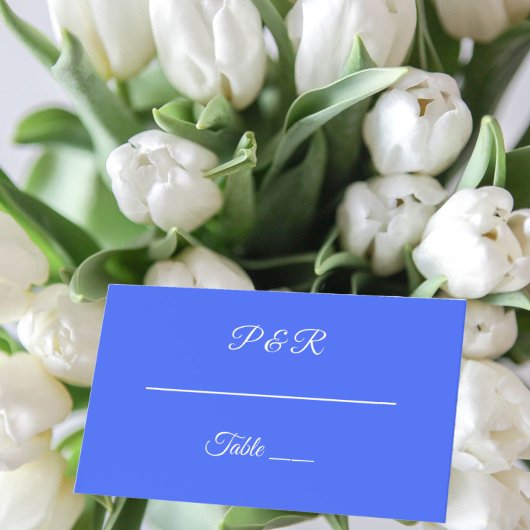 Royal Blue Eenvoudig gestileerd script bruiloft Plaatskaartje