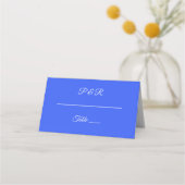 Royal Blue Eenvoudig gestileerd script bruiloft Plaatskaartje (Voorkant)
