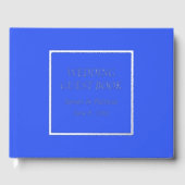 Royal Blue Eenvoudige Gelyleerde Lettering Wedding Gastenboek (Voorkant)