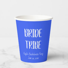 Royal Blue Eenvoudige Kleur Bruid Tribe Papieren Bekers