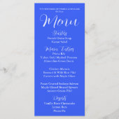 Royal Blue Eenvoudige Stijl Trouwdiner Menu (Voorkant)