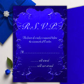 Royal Blue Elegance bruiloft RSVP
