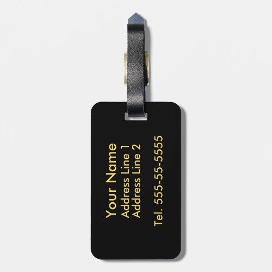 Royal Blue Elegance Monogram Bagagelabel (Achterkant verticaal)